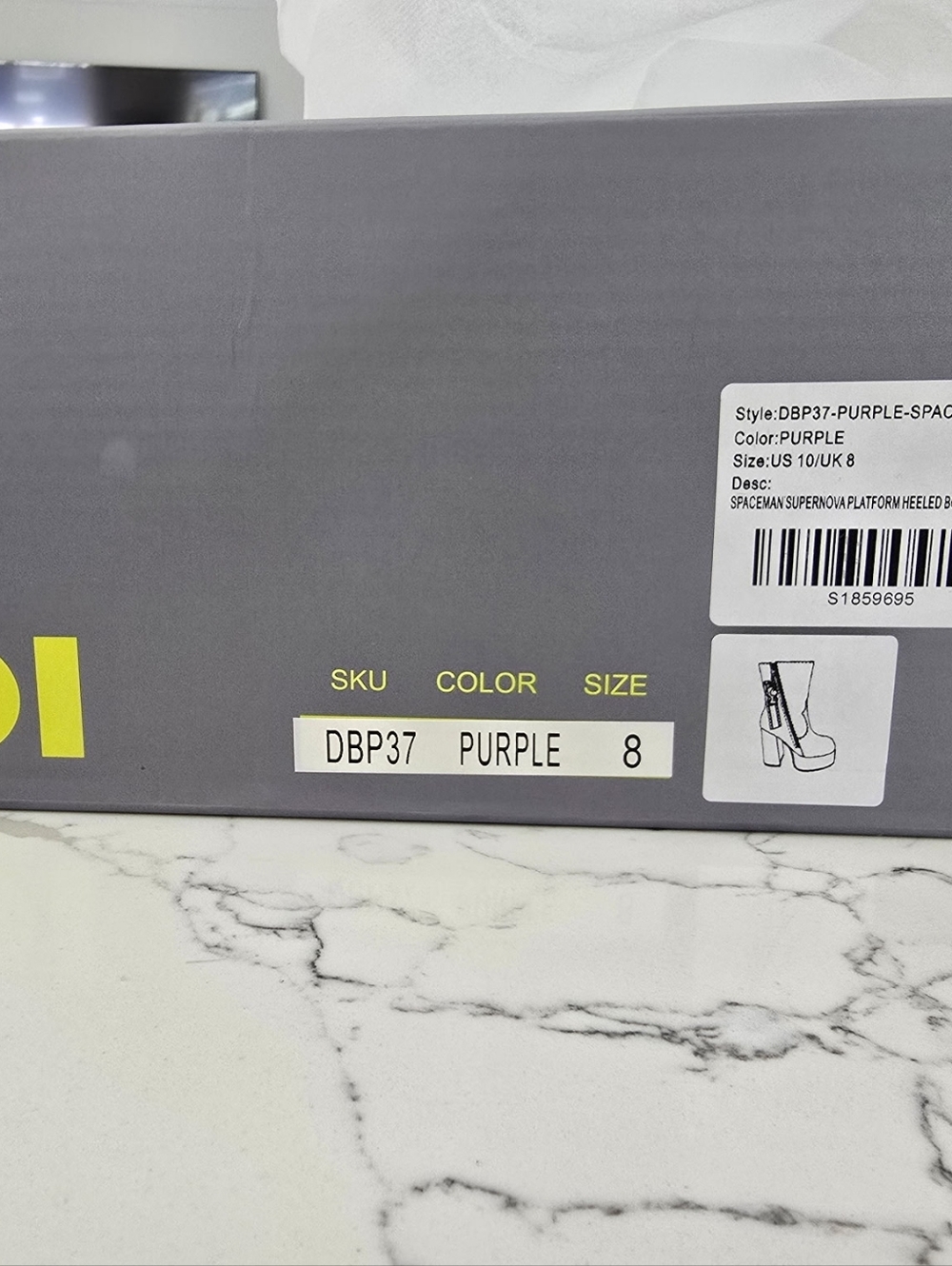 Spaceman Supernova Holographic Purple Platform Boots Sz US 10 - Picture 7 of 9